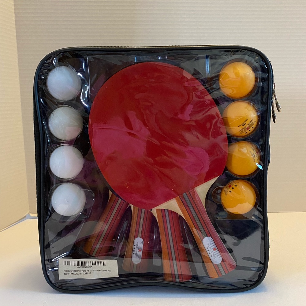 Ping Pong Table Tennis Set with 4 Paddles 8 Balls Nibiru Sports Indoor/outdoor